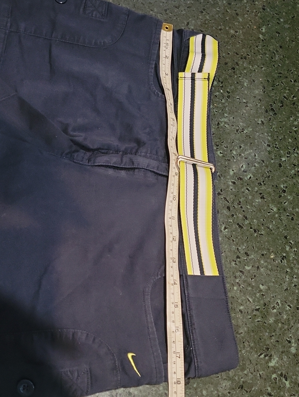 NIKE dark blue cotton casual shorts with striped belt. Size is 8 - 10. - Picture 8 of 8